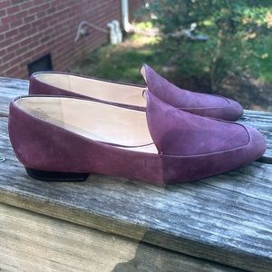 Nine West Women's Xalan Burgundy Leather Nubuck Flats/Loafers
